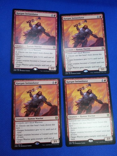4x Kargan Intimidator Zendikar Rising Raro Magic The Gathering WOTC M6611 - Imagen 1 de 5