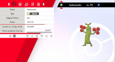 Pokemon Schwert & Schild Shiny Sudowoodo 6IV Max EVs
