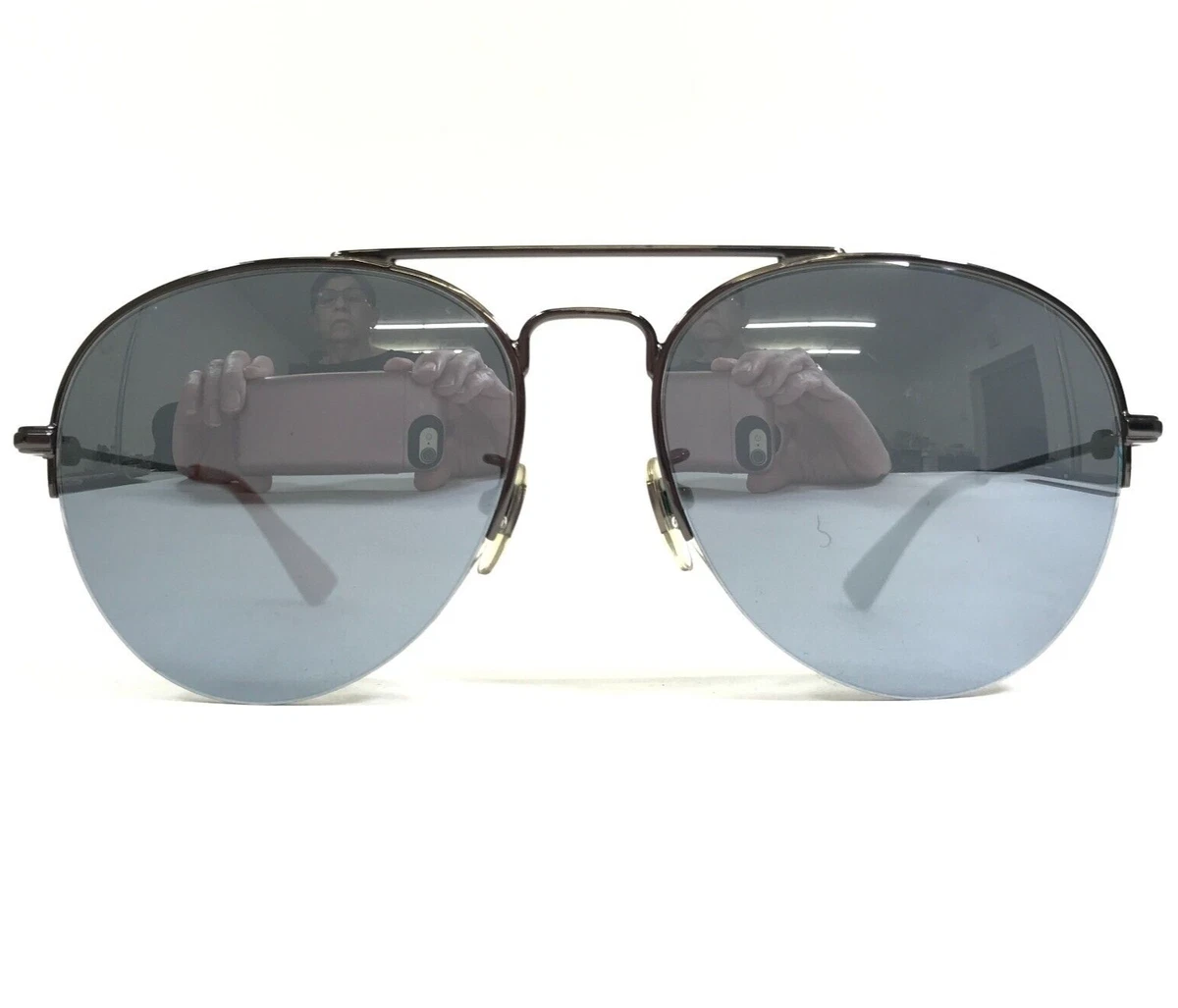 Gucci Sunglasses GG0107S 003 Gunmetal Round Frames with Gray Lenses 56 17 145