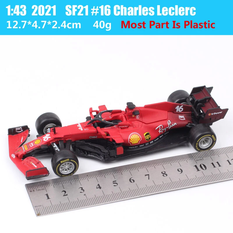 BBurago 1/43 2021 Ferrari SF21 #16 Charles Leclerc F1 Model Car Formula One Toy - Image 2 of 4