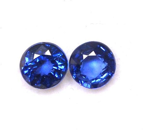 4,25 mm Naturblau Saphir Rund Schnitt Paar 0,70 CTS Facettiert Lose Edelsteine - Bild 2 von 7