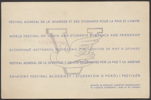 Mapa de Polonia con 3 sellos World Festival Youut and Students for Peace Chopin 1955 - Imagen 2 de 2