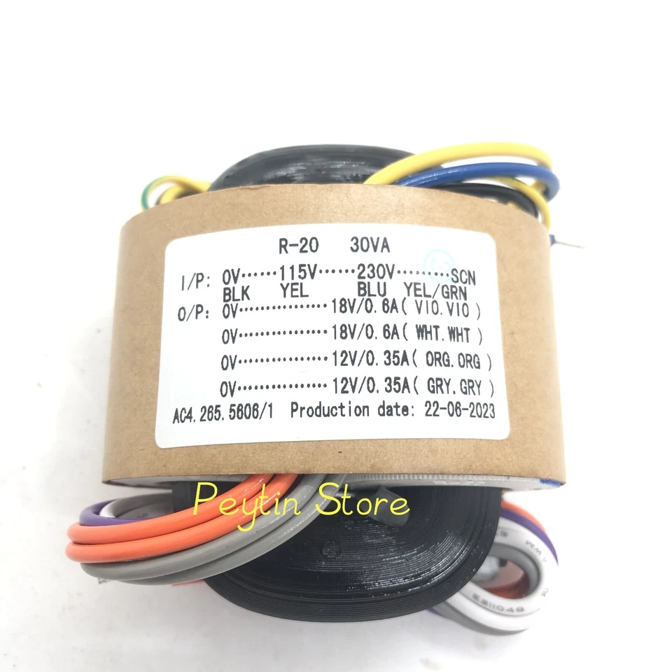 Sekundärausgang 9~24V R-Core Transformator Audio 30W Primäreingang 0-115-230V-SCN - Bild 3 von 4