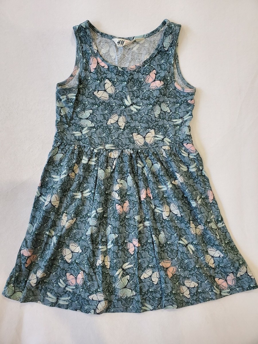H&M Hm Sleeveless Butterfly Light Jersey Dress Sz 4-6 H&M Hm Sleeveless Butterfly Light Jersey Dress Sz 4-6