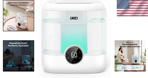 6L Top Fill Humidifier for Kids Rooms - Quiet 28dB Operation & Digital Display - Picture 2 of 10
