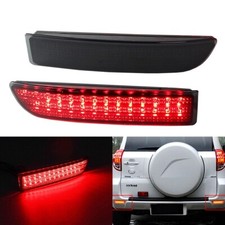 2x Black Lens LED Bumper Reflector Tail Brake Lights For 2006-2012 Toyota RAV4