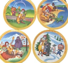 Vtg 1977 McDonald's 4 Seasons Collector Plates Lexington Melamine 10" USA Grimac