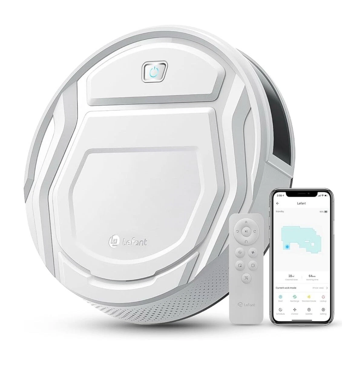Lefant M210 Robot Vacuum Cleaner, 2200Pa Strong Suction, 7.8cm Thin 28cm DIA,
