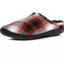 NEW TOMS Men's Berkeley Red Plaid Slippers Slip On Textile Size 13 No Tags