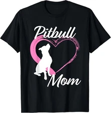 Pitbull Gifts for Pitbull Lovers Cute Pitbull Mom Pink Heart Gift T-Shirt
