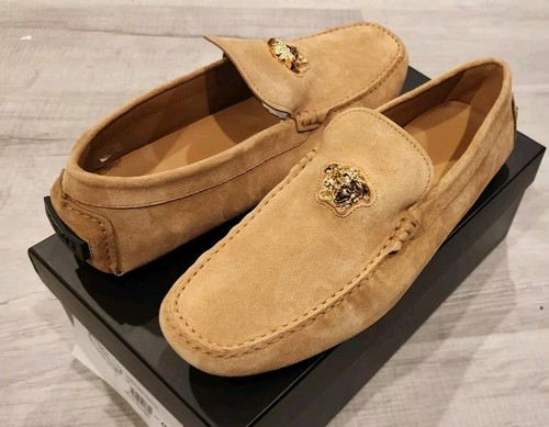 MSRP $775 Versace Mens Medusa Suede Driver Sandal, Size 12US (45 EUR) - Picture 8 of 11