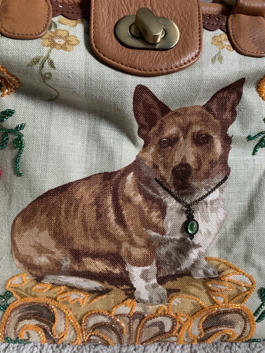 Isabella Fiore rare Welsh Corgi and Terrier dog large tote bag | eBay