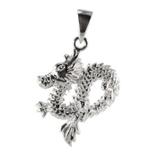 chinesischer Feng Shui Drache Fantasy Dragon Ketten Anhänger Echt Silber 925 Neu