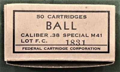 FEDERAL CARTRIDGE EARLY VIETNAM M41 CAL. .38 SPL BALL NEW REPLICA