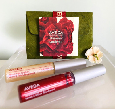 Aveda Shimmer Set! Nourish-Mint Rehydrating Lip Glaze ~ Lot of 2 ~ Discontinued!