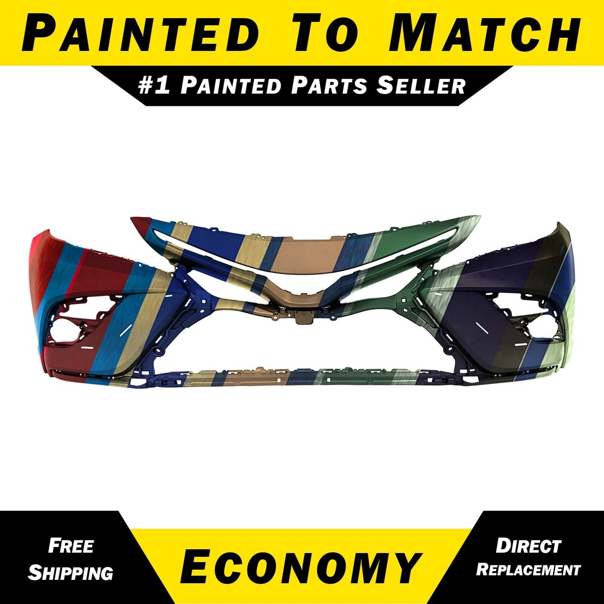 NEW Painted *218 Black* Front Bumper Cover for 2021-2024 Toyota