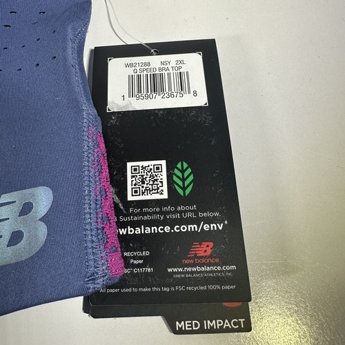 New Balance Sport Bra Crop Top Women’s 2XL 18 Crop Top Medium Impact - Picture 11 of 11