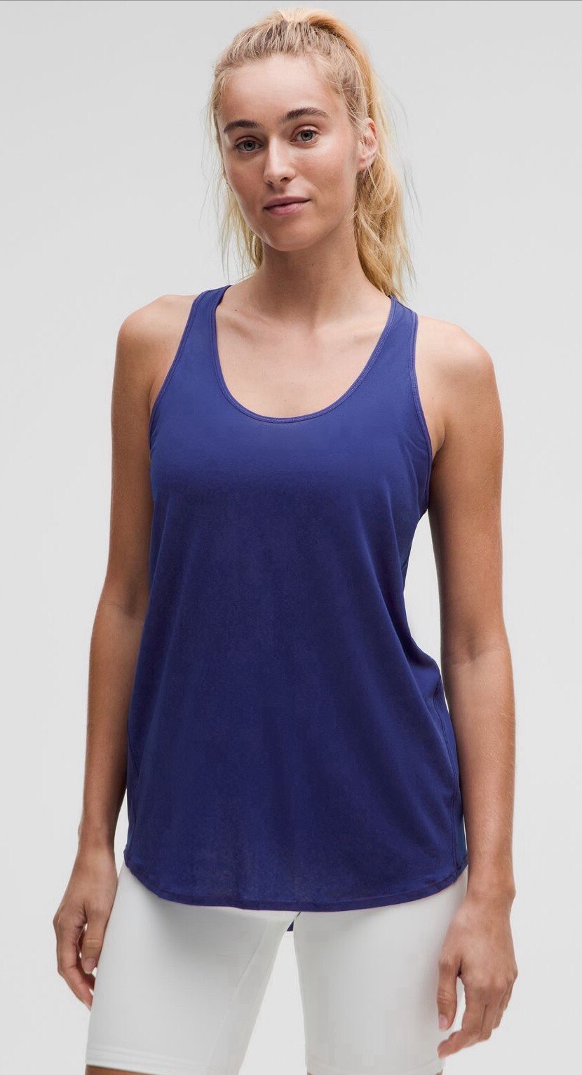 Lululemon Athletics Essential Pleated Back Tank Larkspur Blue Size 10 New