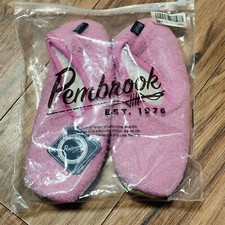 Pembrook Women s Slippers US 9-10.5 Pink Plush Faux-Sherpa Slip-Resistant