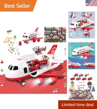 Educational Airplane and Fire Truck Play Set with Lights & Sounds for Children