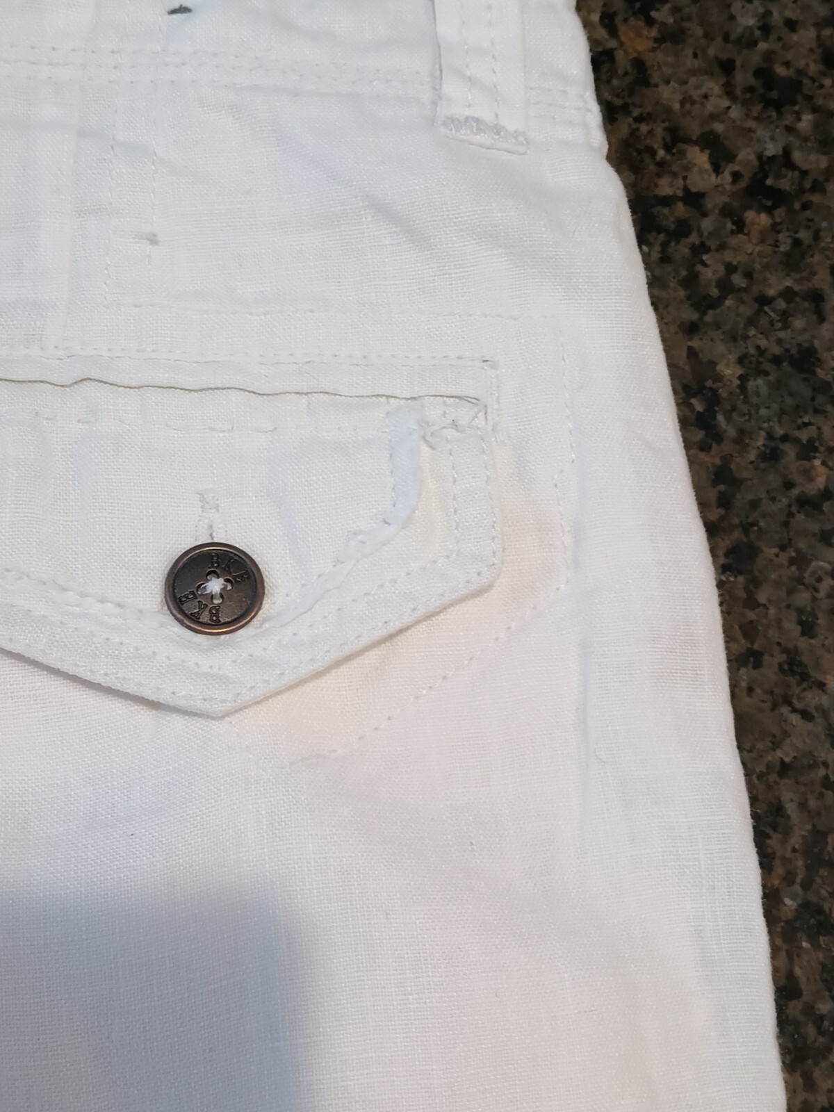 BKE Slim Seminole Cream Linen Chino Shorts 33Wx11… - image 4