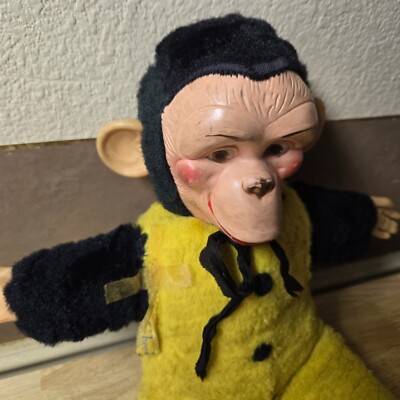 クマ　ビンテージ　Jee Bee Creations社　キョロ目　1950代 Vtg Plush Monkey With Rubber Face, Hands, And Feet Zippy Zip Jee