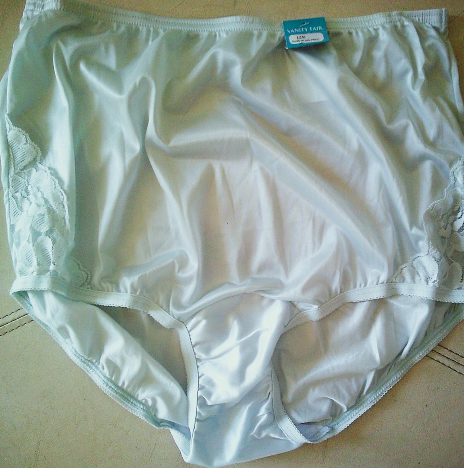 VANITY FAIR LACE NOUVEAU ICY BLUE SILKY SHEER NYLON SISSY PANTY BRIEF 8