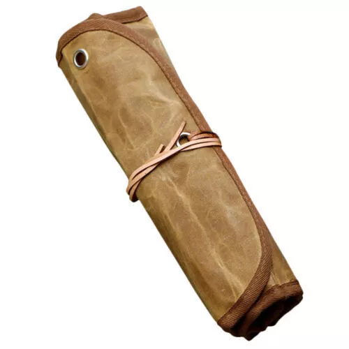 Segeltuch Besteck Aufbewahrungstasche Rollende Bestecktasche Lagerung Camping - Bild 1 von 12