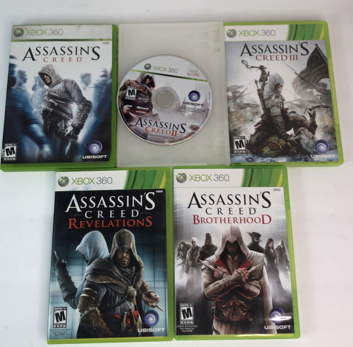 Lot Of 5 Xbox 360 Games - Tested & Working Assassin‘S Creed￼/￼Dishonored￼ +  More