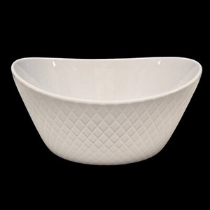 Over & Back 4-Piece 'What A Dish' Porcelain Bowl Set, White Texture