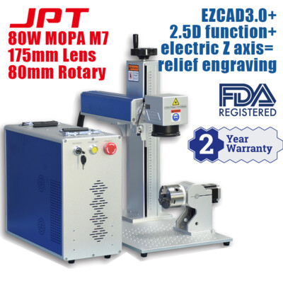 2.5D 80W MOPA JPT M7 Fiber Laser Engraver Laser Marking Machine Relief Engraving