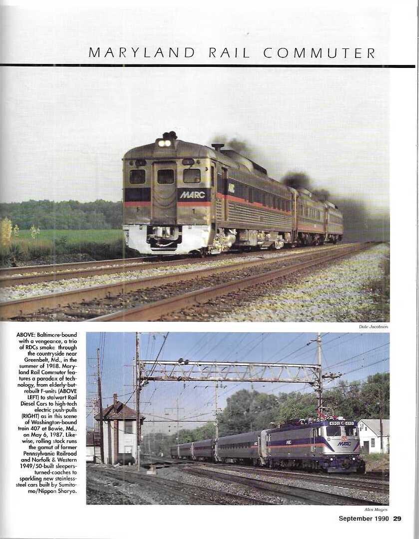 Passenger Train Journal Sept. 1990 Amtrak Train Crews MARC
