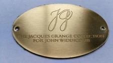 John Widdicomb Brass Nameplate - Jacques Grange Collection Vintage Original NOS