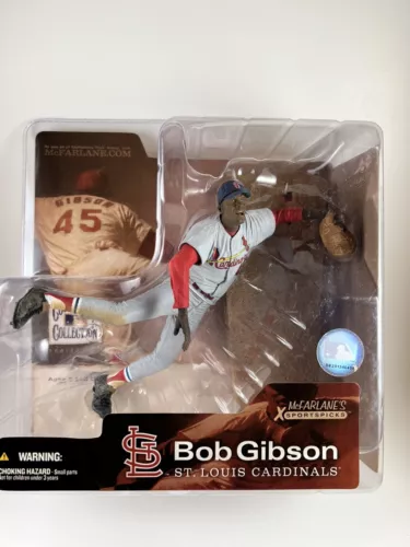 McFARLANE COOPERSTOWN SERIES 1 BOB GIBSON ST LOUIS CARDINALS GRAY VARIANT HOF