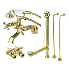 Kingston Brass Vintage Deck Mounted Clawfoot Tub Filler Faucet Package Polished