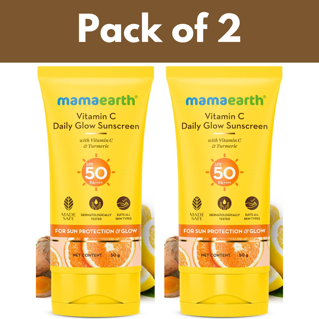 Mamaearth Vitamin C Glow Sunscreen SPF 50 PA+++ 50g for Daily Protection