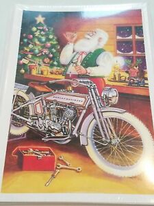 HARLEY DAVIDSON CHRISTMAS CARDS #X580 SANTA WANTS GAS FOR HARLEY 10 HARLEY DAVIDSON CHRISTMAS CARDS #X580 SANTA WANTS GAS FOR HARLEY 10