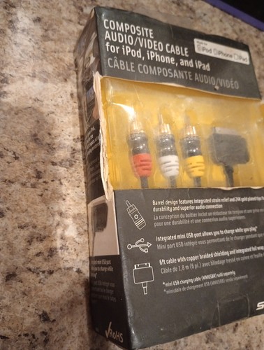 Scosche IPAVR Audio Video Cable for iPod iPhone iPad 6 FT NIB - Picture 4 of 5
