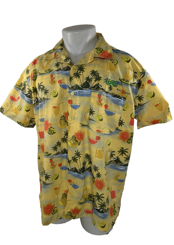 Blue Generation - Island Cocktails Floral Pattern All Over Mens Lg. Shirt - Picture 3 of 6