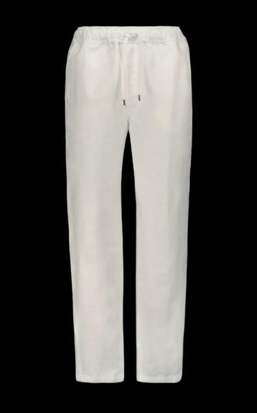 Women Derek Rose Trousers White Linen 40 / L / 48