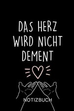 DAS HERZ WIRD NICHT DEMENT Notizbuch A5 120 Seiten kariert Altenpflege Geschenk