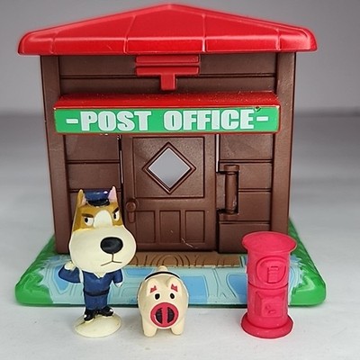 2001 Animal Crossing Let's Make a Forest Post Office Figure Furniture Lot of 3