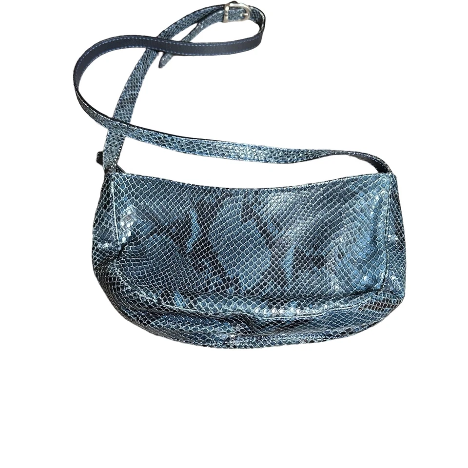 Talbots Camuflaje Negro y Azul Mini Bolso Cuero Bandolera Foto 2 de 4