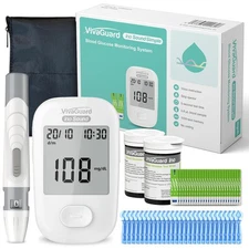 Blood Glucose Monitor Kit Voice Talking,1 Glucose Meter 1 Lancing Device 100 Glu