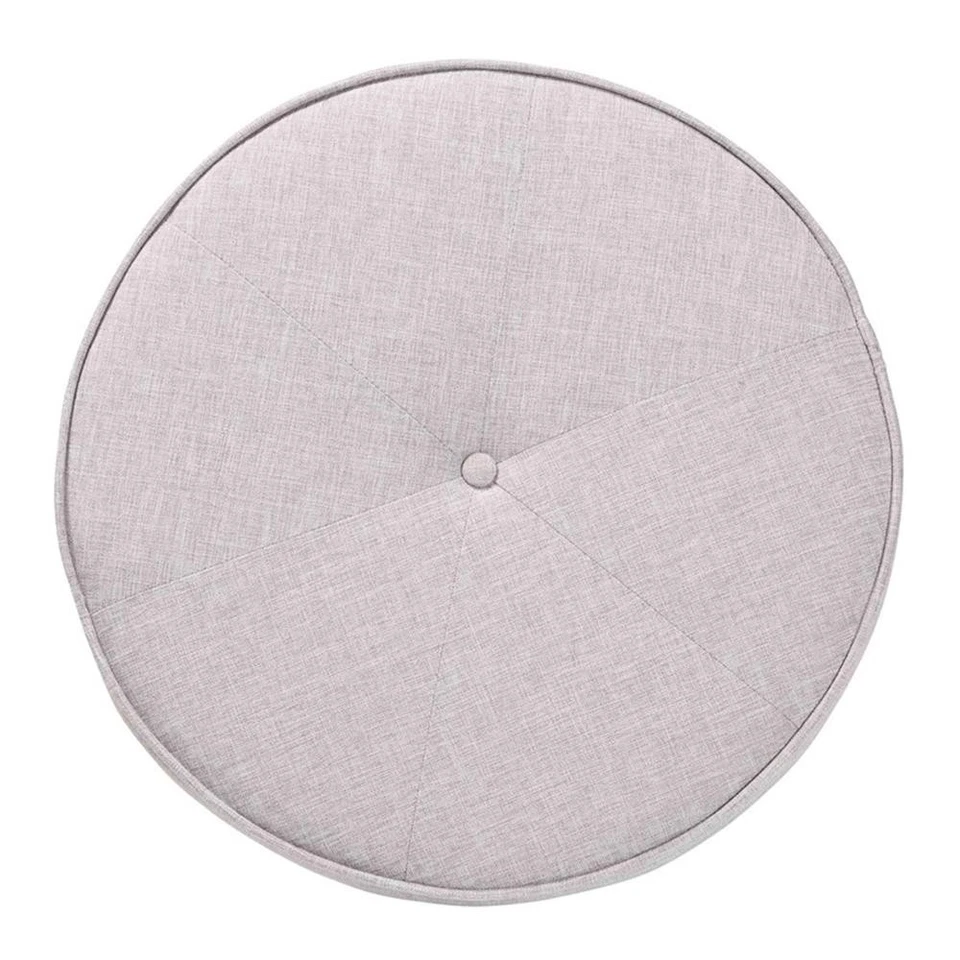 Baxton Studio Theo Gray Beige Fabric and Walnut Brown Wood Ottoman Footstool - Image 4 of 4