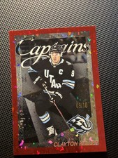 2025-26 Topps NHL Pegatinas Clayton Keller Utah Camiseta Partido #9/10 #551 Folio Rojo