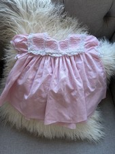 Vintage Baby Girl Pink Collared And Smocked Dress