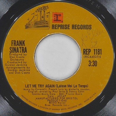FRANK SINATRA Let Me Try Again / Send In The Clowns REPRISE REP 1181 VG 45 1973