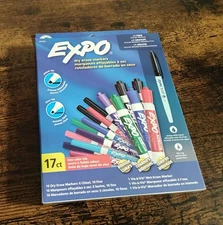Expo - Dry Erase Markers Chisel and Fine Tip - 17 count - New/Package Defect