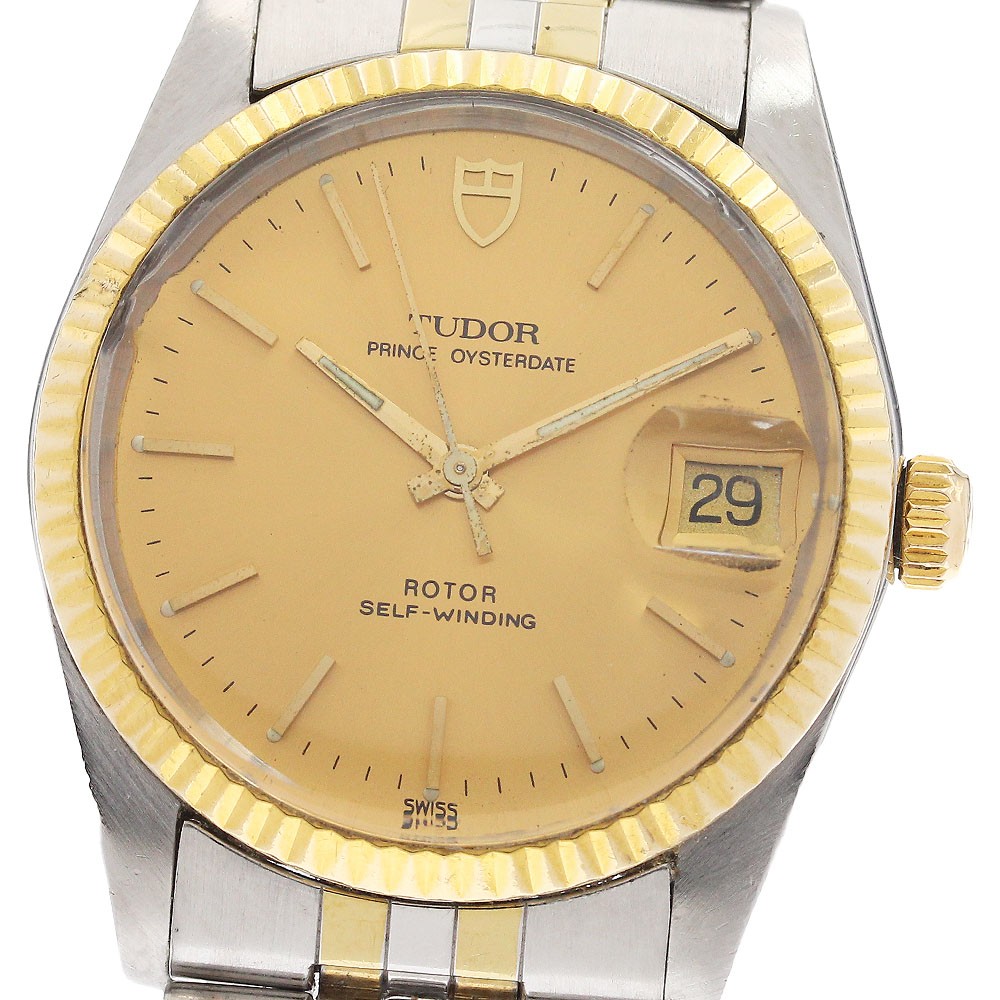 TUDOR Prince Oyster Date 74033 YG bezel gold Dial Automatic Men's Watch_921244